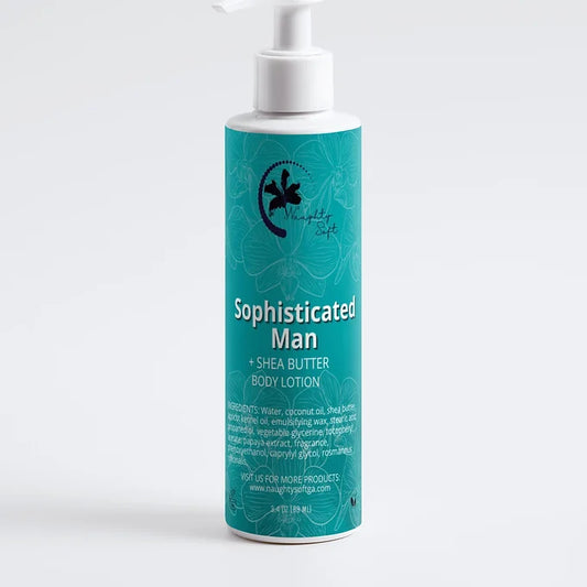 Naughty Soft Sophisticated Man Shea Butter Body Lotion – Handmade, Paraben-Free, Naturally Scented